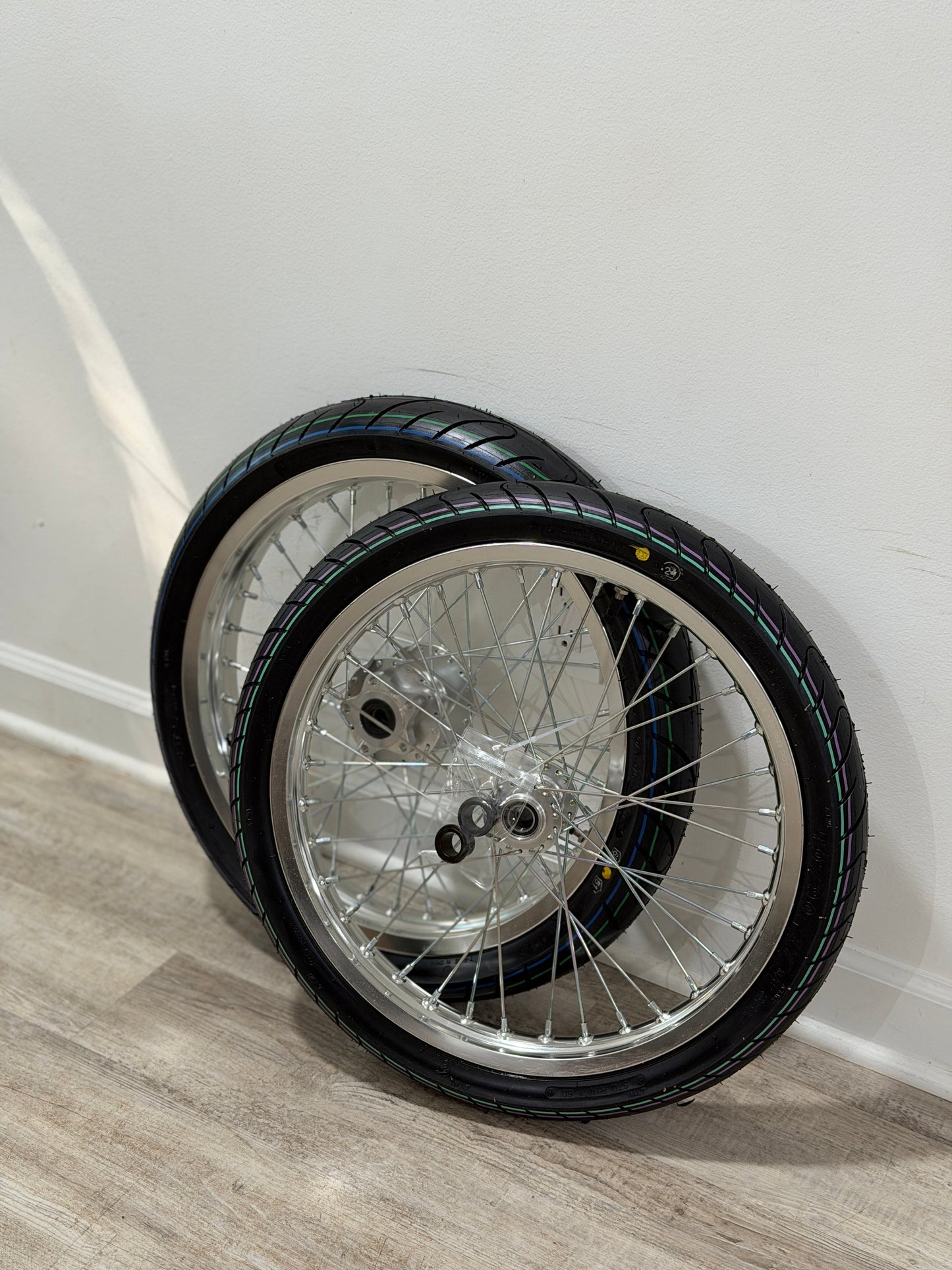 Chrome Light Bee/Eride Supermoto Wheel Set